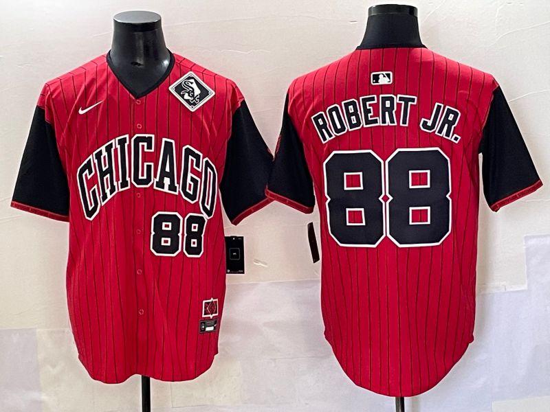 Men 2025 Chicago White Sox 88 Robert jr Red Joint Name Nike MLB Jersey style 96